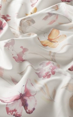 Perdea April, model floral, semi-transparent, 100% polyester